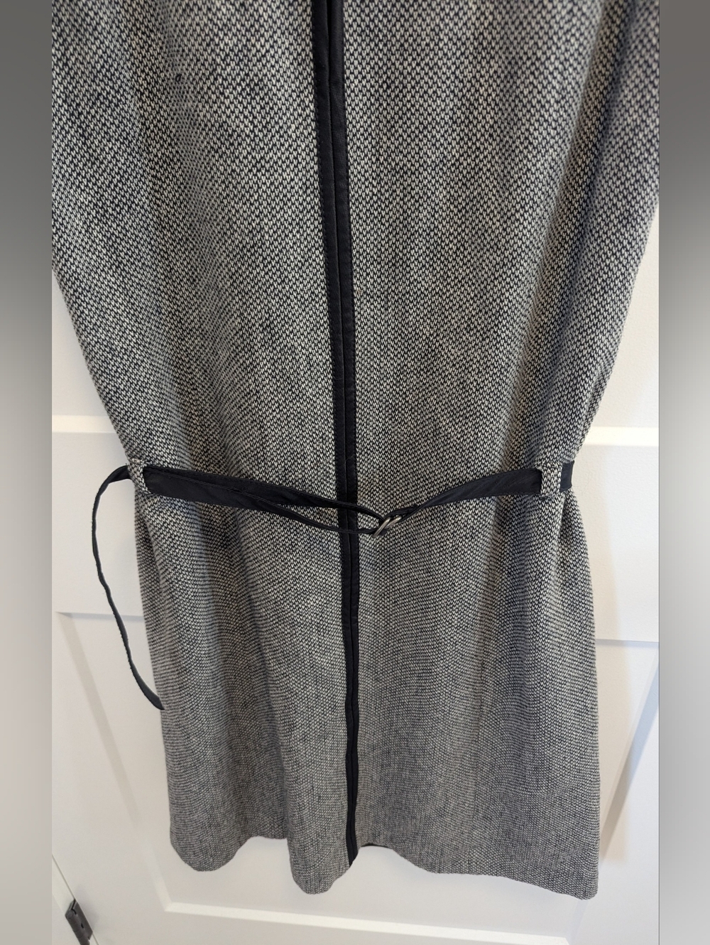 Mexx Belted Tweed Dress – Sleeveless Herringbone Workwear Mini - Picture 4 of 7